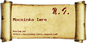 Mocsinka Imre névjegykártya